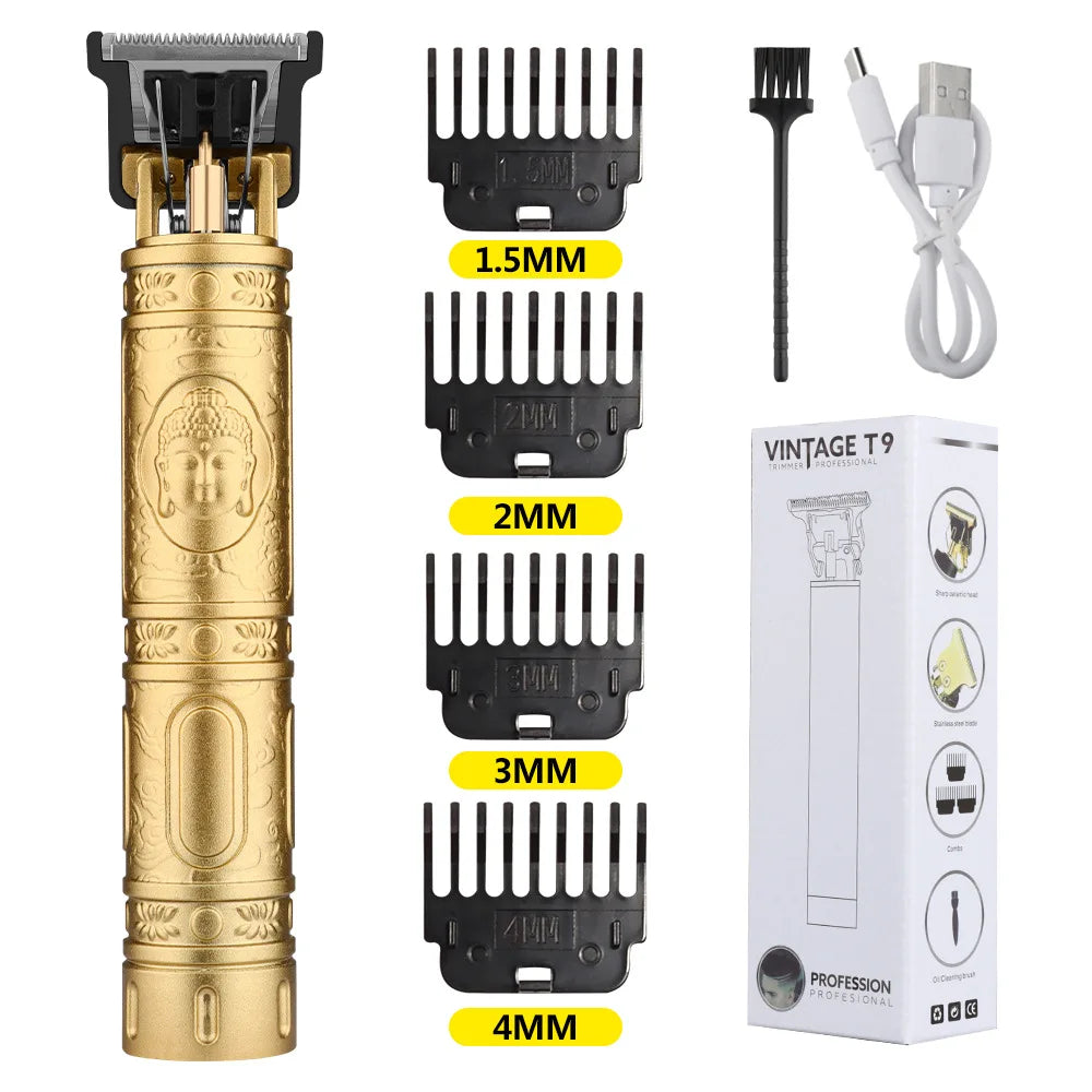 Tondeuse Homme Professionnelle T9 Rétro – Rasoir Électrique Barber, Zones Sensibles