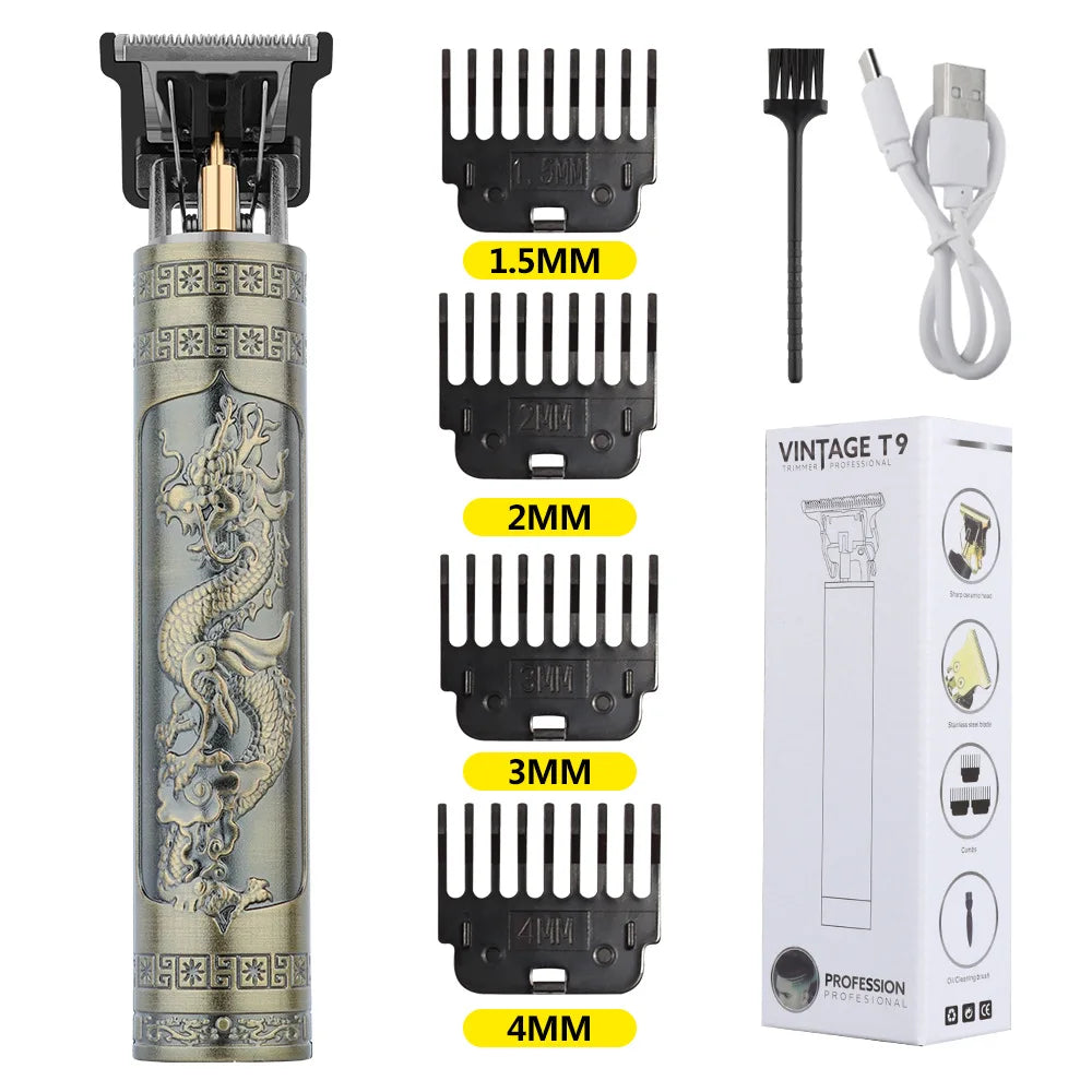 Tondeuse Homme Professionnelle T9 Rétro – Rasoir Électrique Barber, Zones Sensibles
