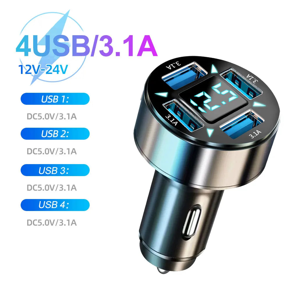 Power Up Your Drive: 66-250W PD Car Charger with QC3.0 Fast Charging and Digital Display for Ultimate Convenience
