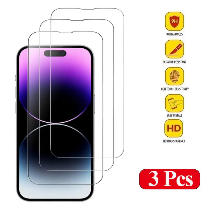 Verre Trempé iPhone – Protection Écran pour iPhone 11 12 13 14 15 16 17 Pro Max