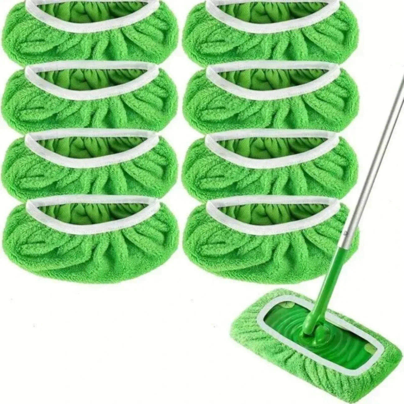 Lot 6 Tampons Balai Plat Lavables – Éco-Responsable, Poussière, Sol Mouillé & Poils d'Animaux