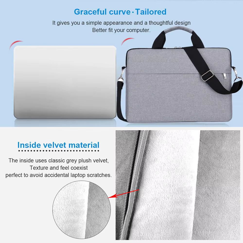 13.3 14 15.6 Inch Ultra Thin Laptop Handbag Sleeve Case Notebook Cover Pouch Shoulder Bag for Lenovo HP Dell Asus Samsung