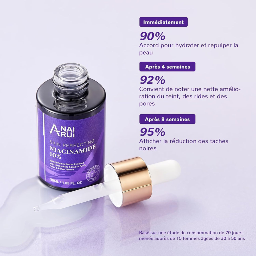 Sérum Pour Le Visage À La Niacinamida, À La Vitamine B3, Au Zinc, À L'Arbutine, Anti-Vieillissement & Rides, Anti-Taches, Illumine La Peau, Protège Du Soleil, Pour Tous Types De Peaux, 30 Ml