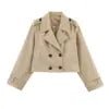 MYST&ZA Women's Clothing 2025 Autumn New Fashion Casual Versatile Double-breasted Short Windbreaker Jacket 3046259