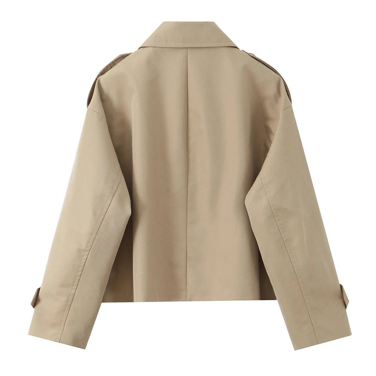 MYST&ZA Women's Clothing 2025 Autumn New Fashion Simple Double-breasted Short Double-breasted Windbreaker Jacket Coat 3046352