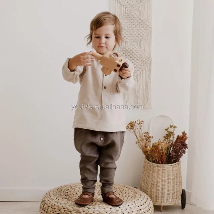 Plaid Boy Shirt, Long Sleeves Cute Clothes, Customized Button Down Cloth for Kids