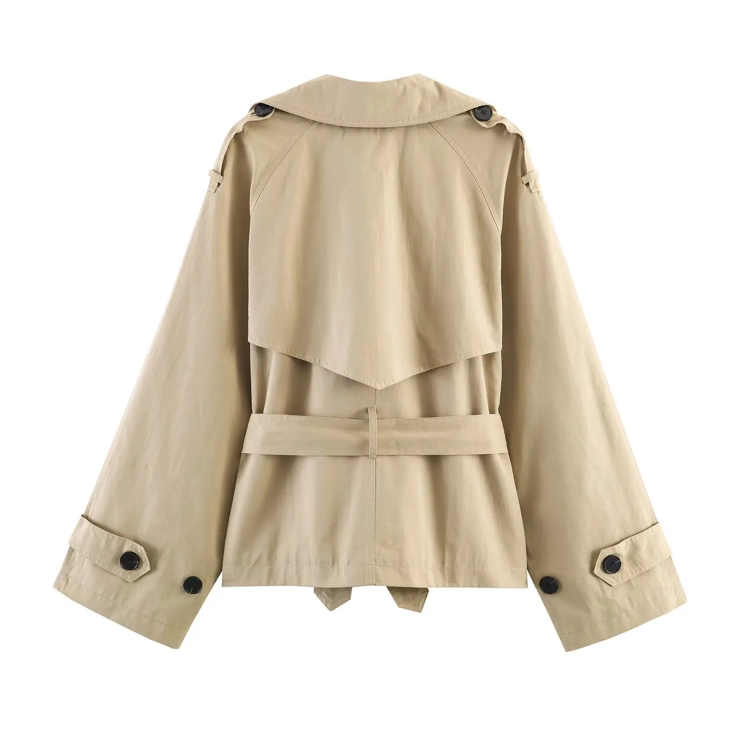 SHENZHU European and American Style 2026 Summer Women's Casual Long-sleeved Collared Padded Shoulder Coat with Belt 6318233