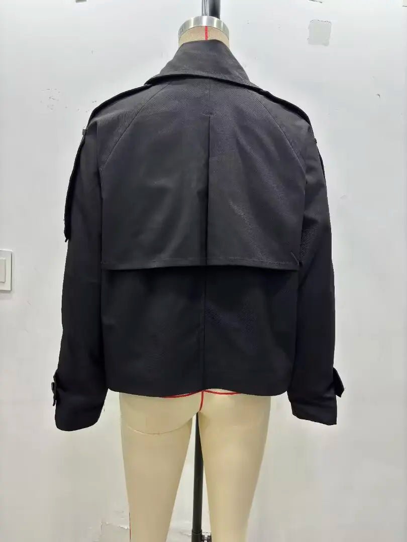 TAOP&ZA 2025 Autumn Fashion New Women's Casual Loose Double-breasted Decorative Versatile Lapel Short Jacket 0518240