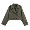 MYST&ZA Women's Clothing 2025 Autumn New Fashion Casual Versatile Double-breasted Short Windbreaker Jacket 3046259