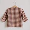 Plaid Boy Shirt, Long Sleeves Cute Clothes, Customized Button Down Cloth for Kids