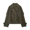 TAOP&ZA 2025 Autumn Fashion New Women's Casual Loose Double-breasted Decorative Versatile Lapel Short Jacket 0518240