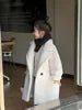 Suit Collar Teddy Bear Wool Coat-Body Long Windproof Single Breasted Garment Dyed Fashion for Girls Teenager