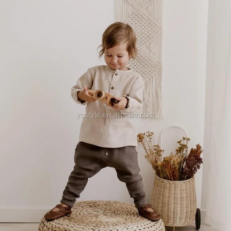 Plaid Boy Shirt, Long Sleeves Cute Clothes, Customized Button Down Cloth for Kids