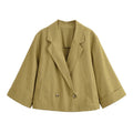 KAR&OT ZA Women's Clothing 2025 Summer New Casual Simple Short Double-breasted Suit Jacket 8141709