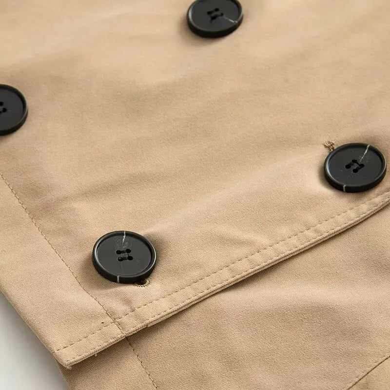 TAOP&ZA 2025 Autumn New Fashion All-match Solid Color Double-breasted Lapel Short Long-sleeved Jacket 3046259