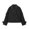 TAOP&ZA 2025 Autumn Fashion New Women's Casual Loose Double-breasted Decorative Versatile Lapel Short Jacket 0518240