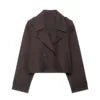 MYST&ZA Women's Clothing 2025 Autumn New Fashion Casual Versatile Double-breasted Short Windbreaker Jacket 3046259