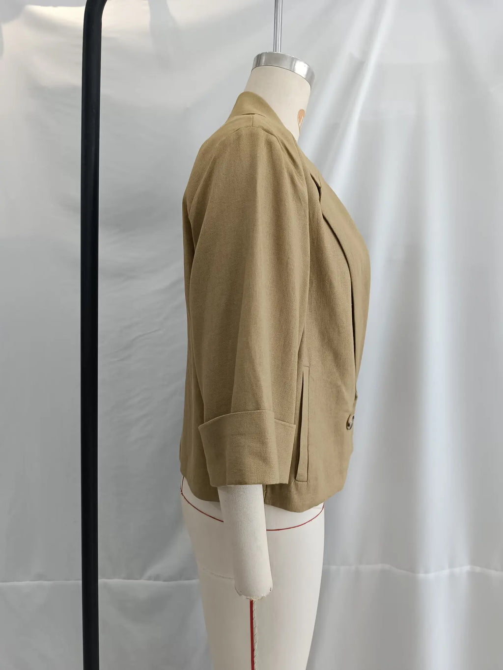 KAR&OT ZA Women's Clothing 2025 Summer New Casual Simple Short Double-breasted Suit Jacket 8141709