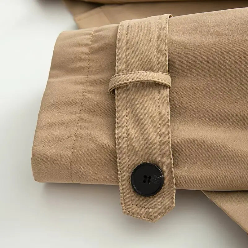 TAOP&ZA 2025 Autumn New Fashion All-match Solid Color Double-breasted Lapel Short Long-sleeved Jacket 3046259