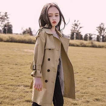 2026 Spring Autumn Cotton Teen Girls Long Trench Coats New Fashion England Style Windbreaker Jacket For Girls Children Clothing