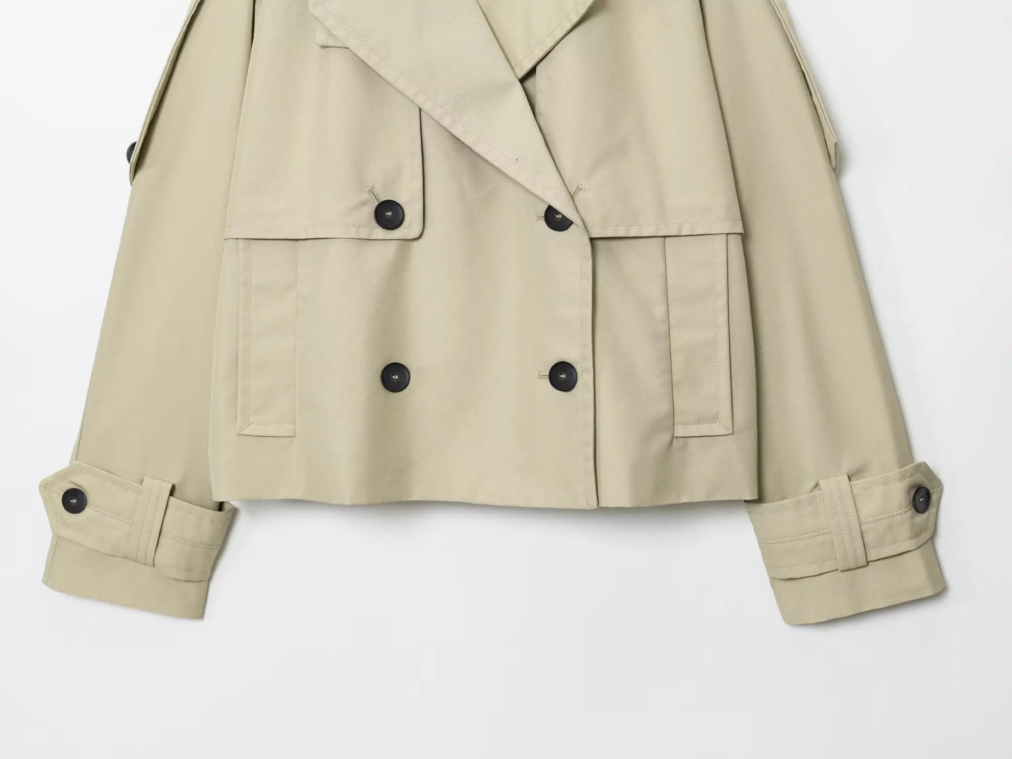 KAR&OT ZA 2025 Autumn New Double P Row Button Closed Lapel Long Sleeve Loose Casual Short Windbreaker Jacket 0518240
