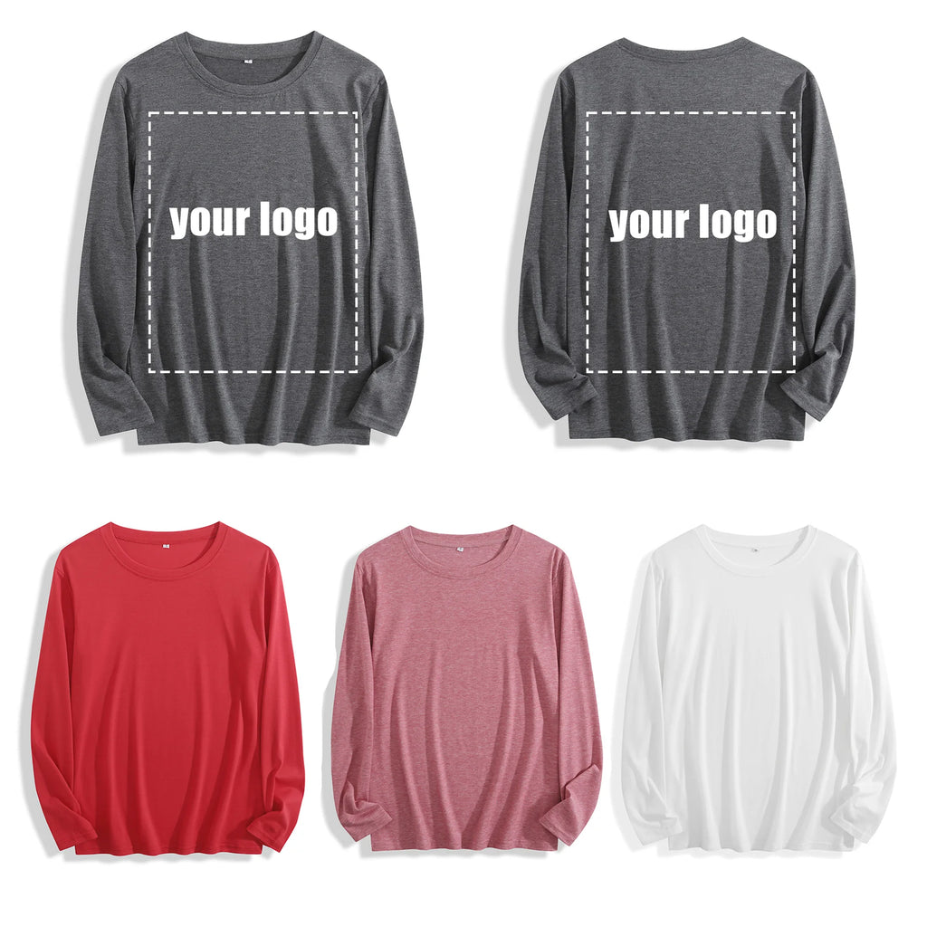 100% Cotton "Burgundy Hibiscus Flower Graphic" Long - Sleeve T - Shirt, Multi - Colors
