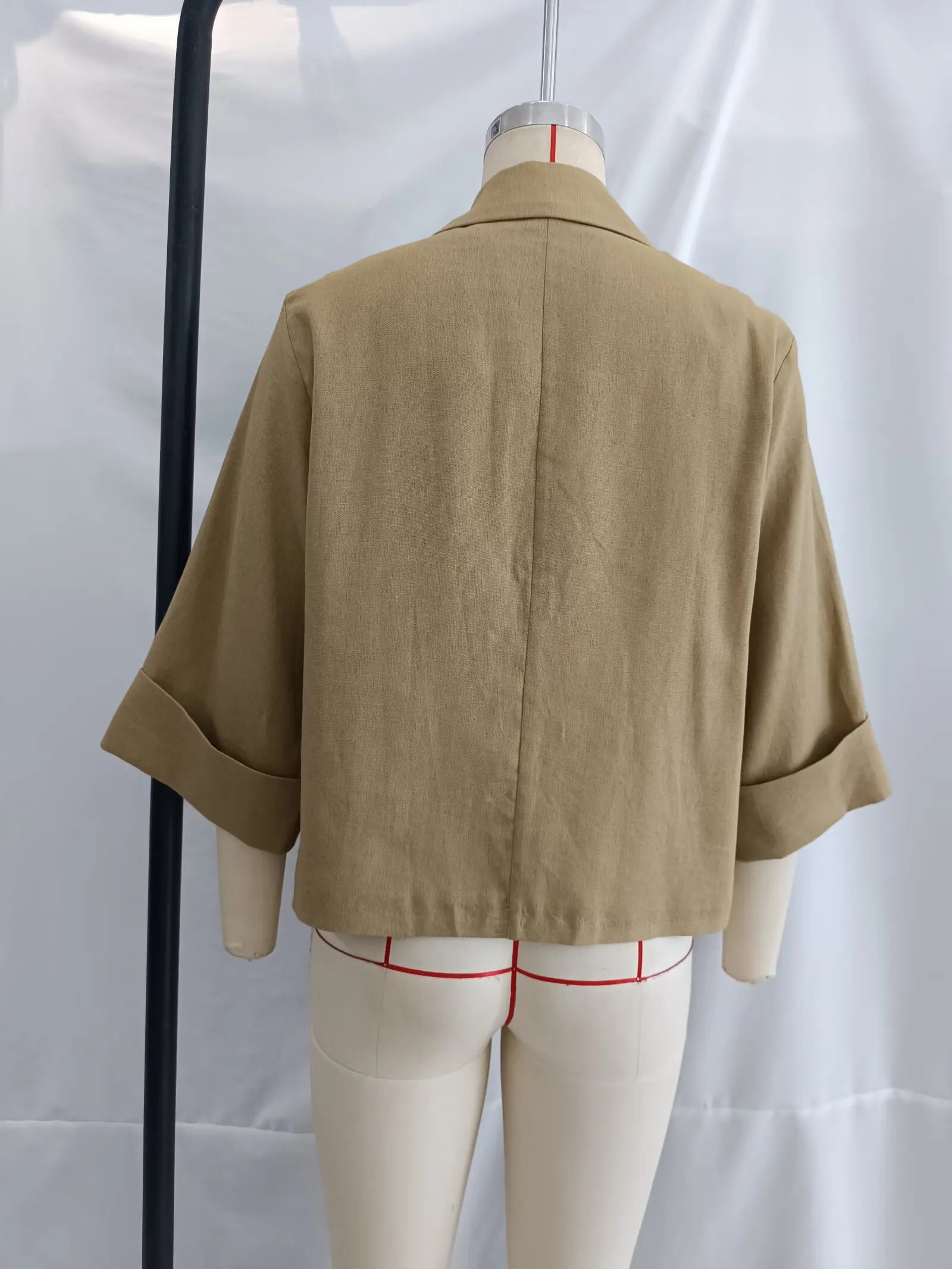 KAR&OT ZA Women's Clothing 2025 Summer New Casual Simple Short Double-breasted Suit Jacket 8141709