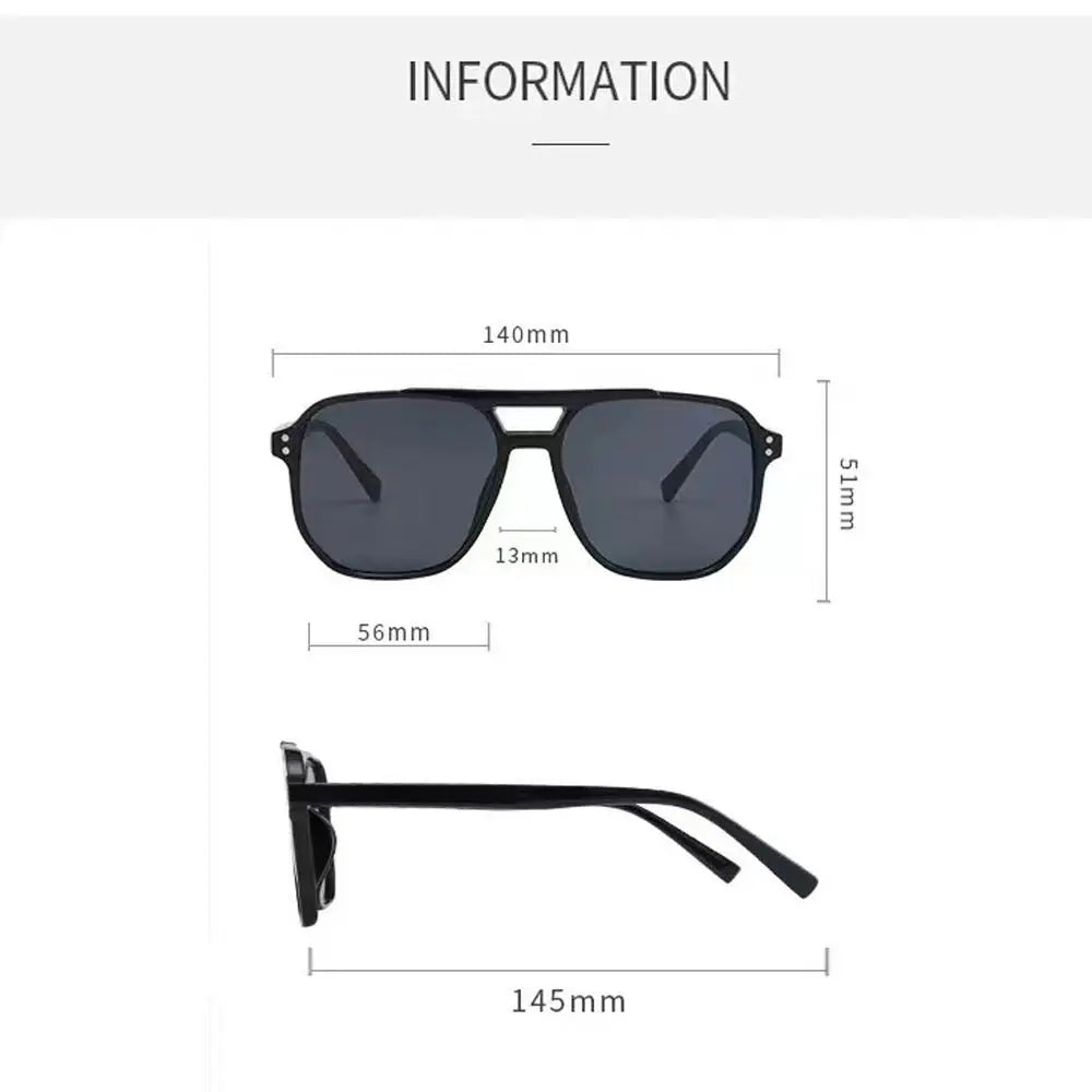 Punk Square Frame Sunglasses Anti-UV Travel Accessories Retro Sunglasses Beach Eye Protection Black Shades Glasses for Women and Men