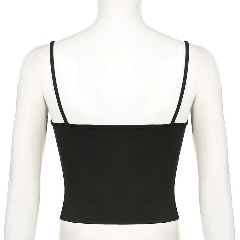 Basic Solid Camis Summer Casual Sleeveless Spaghetti Strap Top Women Harajuku All-match Cropped Tops y2k Vintage Clothing
