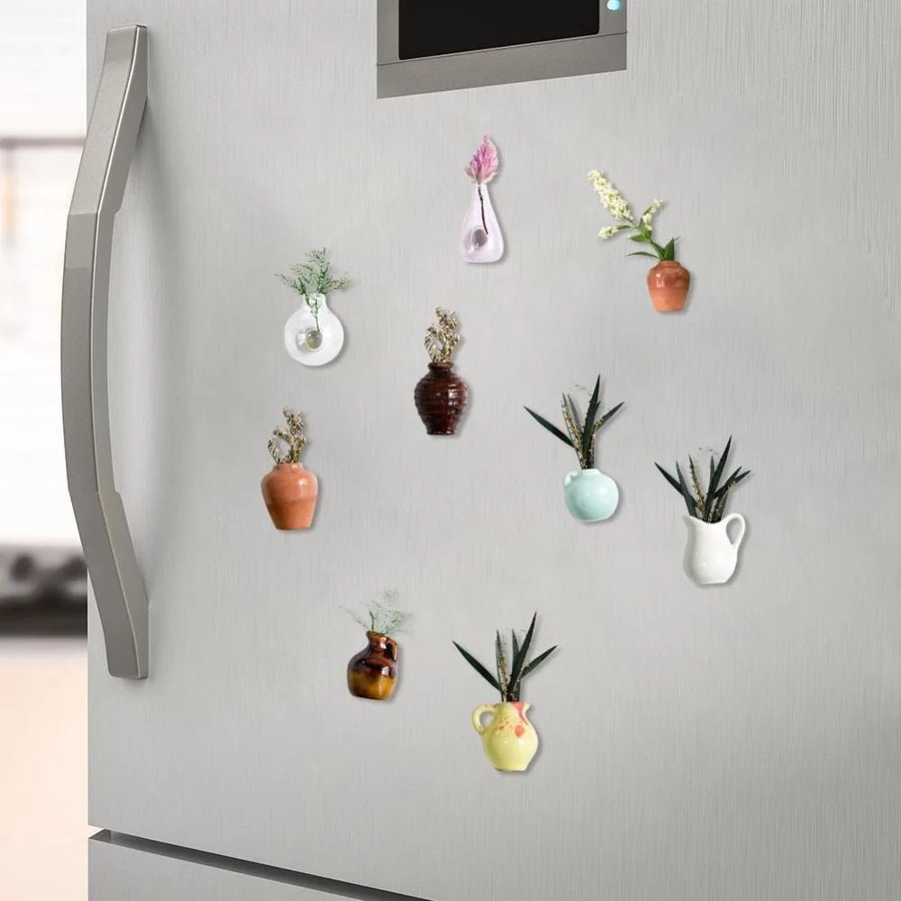 Simulation Mini Vase Fridge Magnets Durable Home Decor Ceramic Vase Refrigerator Sticker Creative Whiteboard Decoration
