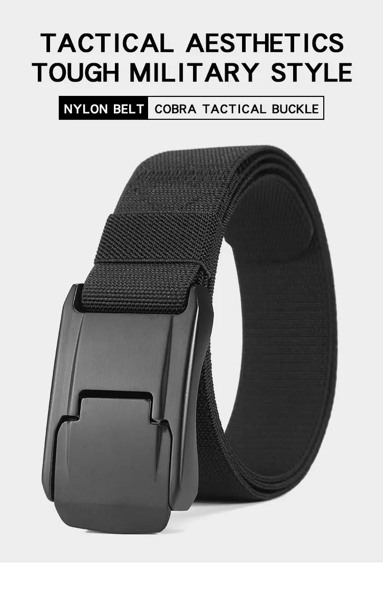 New Stretch Belt For Men and Women Quick Release Buckle Strong Real Nylon Unisex Elastic Belt Overalls Work Belt