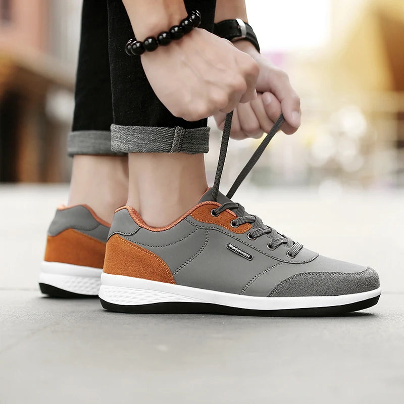 YRZL Men's Shoes Spring Autumn Waterproof Walking Sneakers Leisure Male Leather Sports Shoes Non-Slip Footwear Tennis for Men