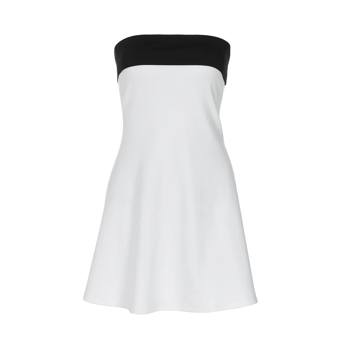 Hugcitar Colorblock Patchwork Bandeau Mini Dress – Sexy Bodycon Summer 2025, Party & Festival