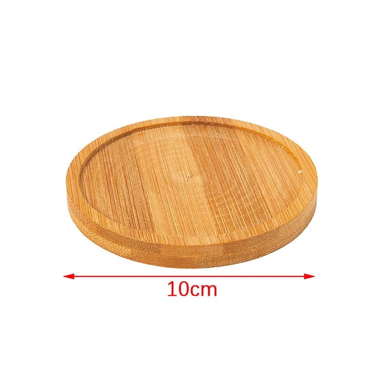 1Pc 6-12cm Bamboo Tray Bonsai Holder Round Plant Stand for Succulent Pot Wood Flower Pot Holder Garden Tools