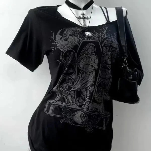 2026 American Vintage T-shits Women Short Sleeve Retro Bodycon Y2k Crop Top Office Lady Korean Fashion Harajuku Subculture Tees