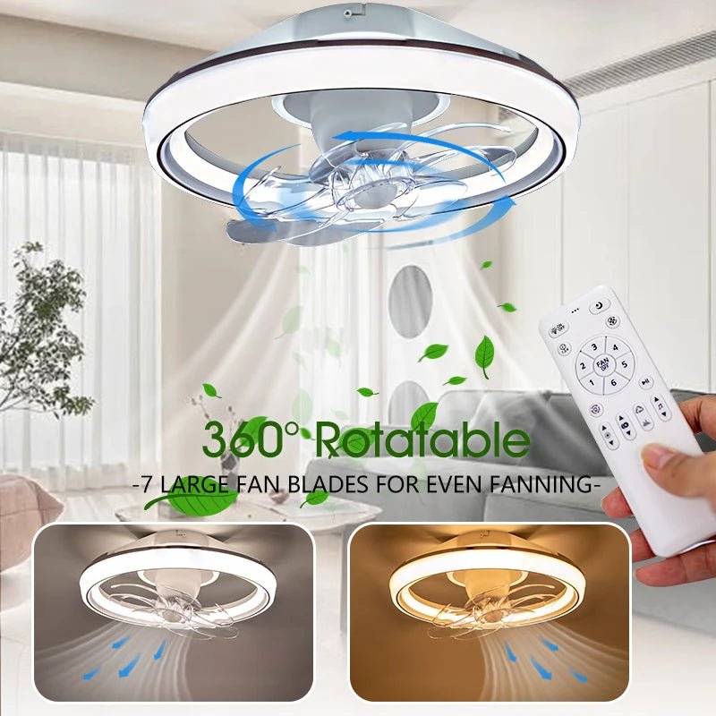 Ventilateur Plafonnier LED RGB 7 Pales – Bluetooth, Télécommande & Musique | BENEWTON