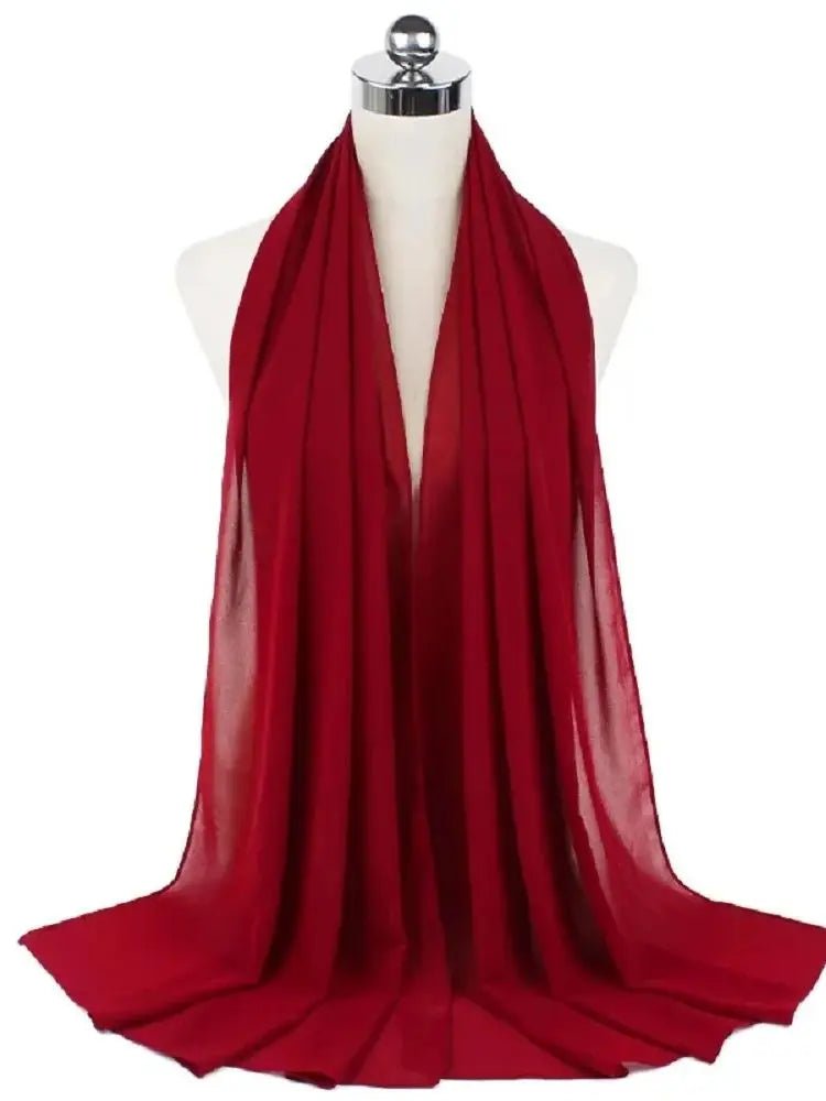New Fashion Women Solid Chiffon Headscarf Ready To Wear Instant Hijab Scarf Muslim Shawl Islamic Hijabs Arab Wrap Head Scarves