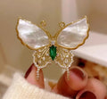 Butterfly White Shell Brooches For Women Charm Pearl Cold Color Pins Party Clothing Accessories Boho Summer Jewelry Gift