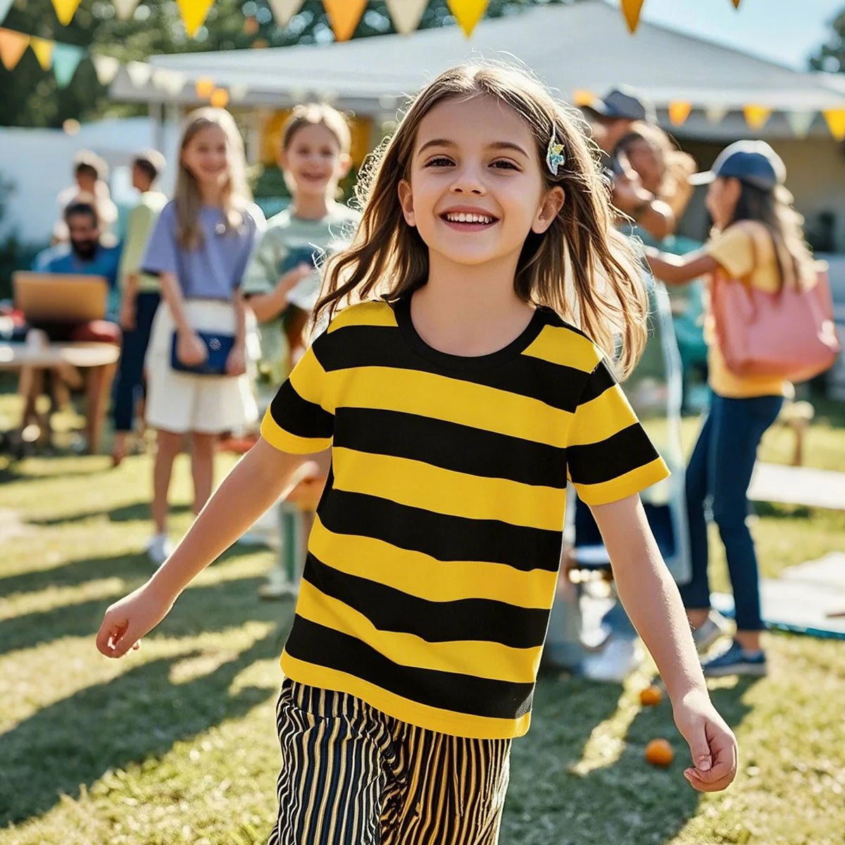 Kids Striped Tshirt Toddler T-shirt Boys Girls Cotton Short Sleeve Tops Children Summer Casual Tee Halloween Carnival Daily Wear