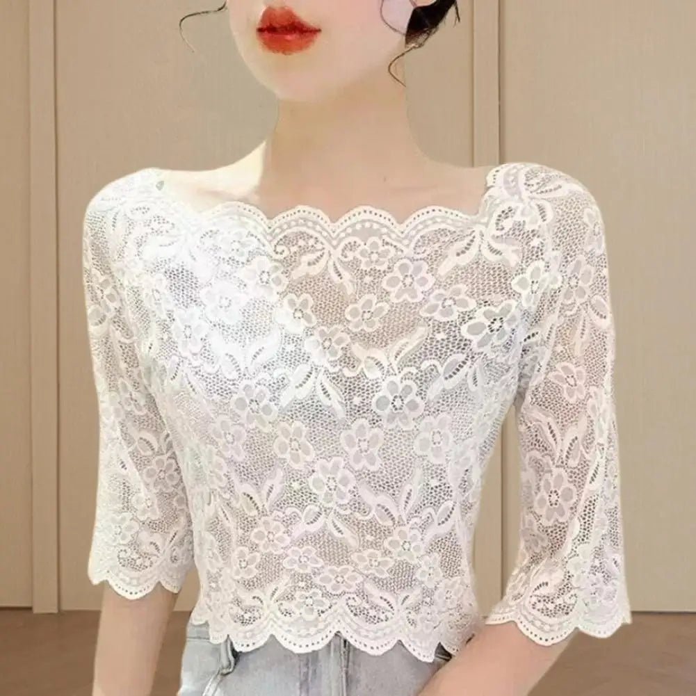 Women Detachable Fake Collar Half Shirt Blouse Sweet Crochet Floral Lace Collars Wedding Dress Neck Cover Summer Elegant