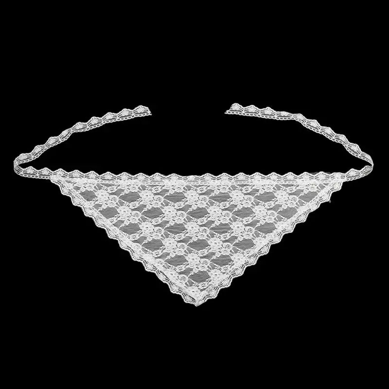 Triangle Short Skirt Half Skirt Butt Curtain Skirt Lace Trim Small Apron Knitting Lace Stacked Ins Korean Headscarf Accessories
