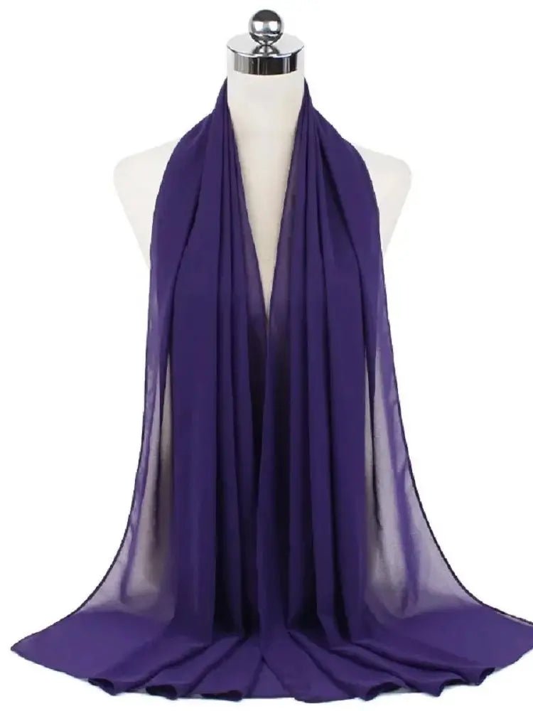 New Fashion Women Solid Chiffon Headscarf Ready To Wear Instant Hijab Scarf Muslim Shawl Islamic Hijabs Arab Wrap Head Scarves
