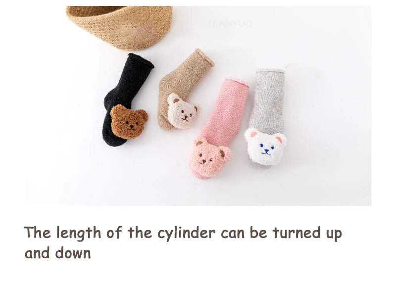 Winter Thicken Wool Newborn Baby Socks Warm Plush Loop Cotton Boy Girl Kid Toddler Socken Cartoon Animal Children Floor Stocking