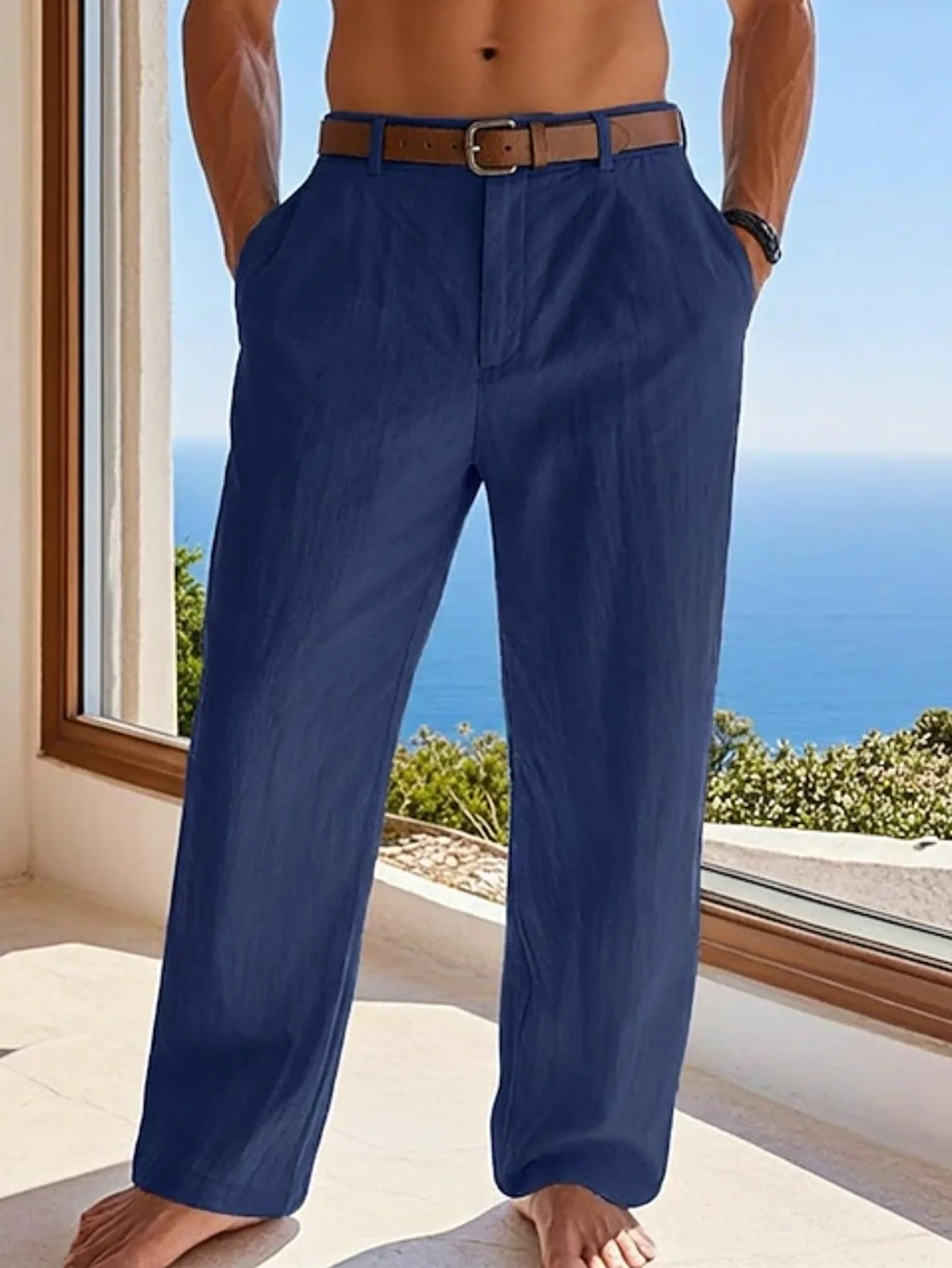 Pantalon Lin Droit – Homme