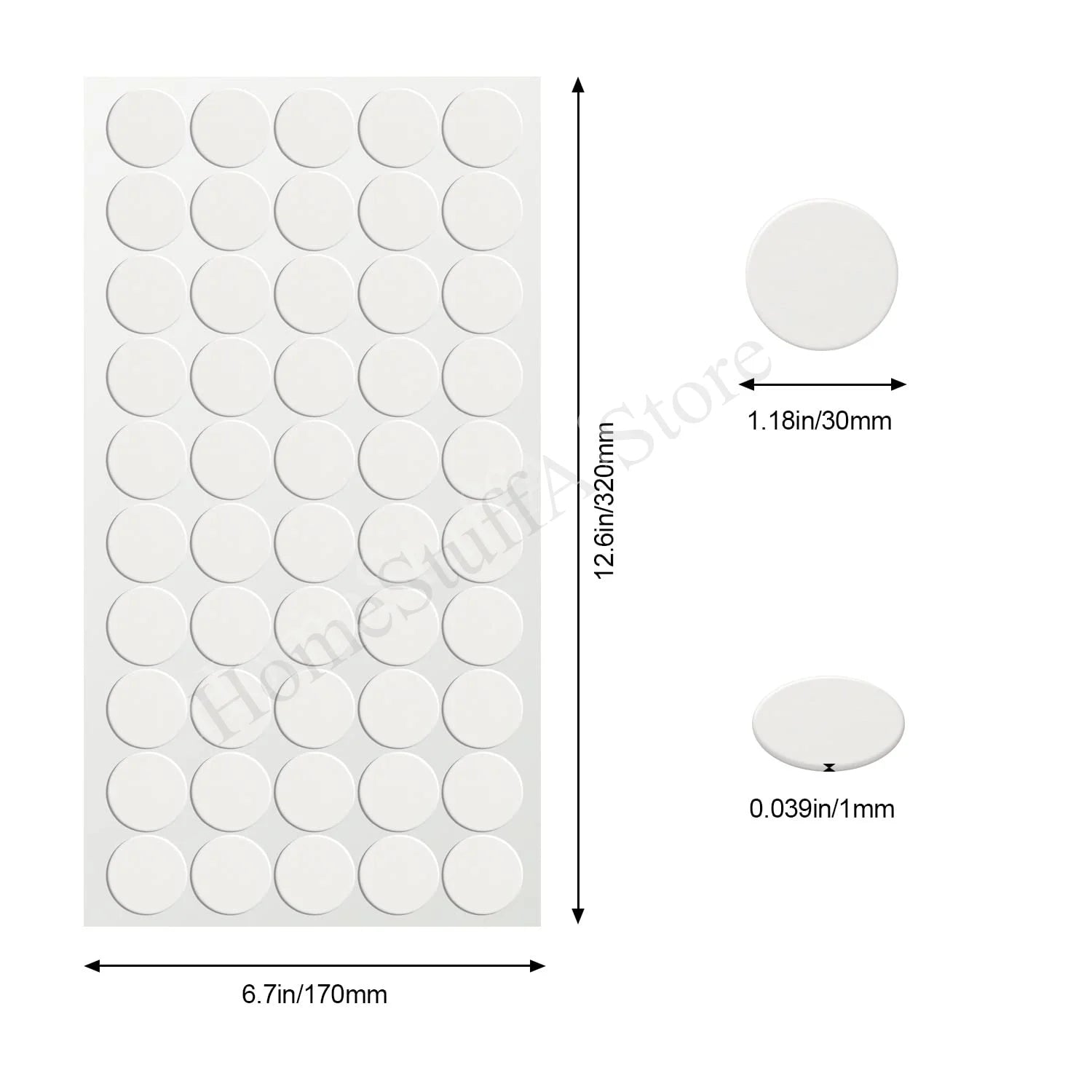 50 dot 1/1.5/2cm Adhesive Double Sided Tape Stickers Removable Round Sticky Tack No Trace Small Stickers for Festival Decoration