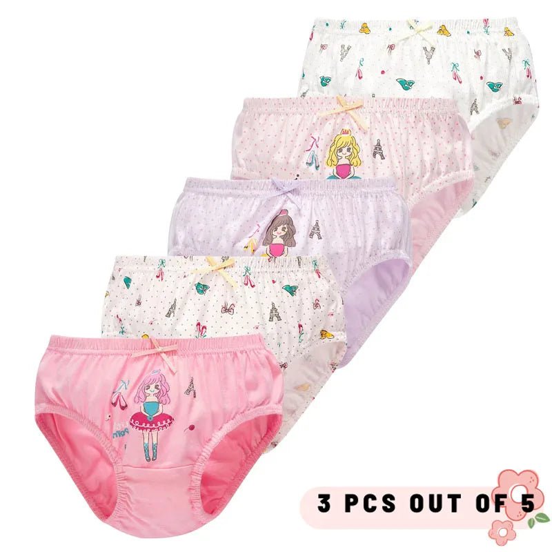 3Pcs/Lot Children Triangle Underwear High Quality Cotton Washable Girls Briefs Cute Cat Cartoon Kids Panties For Girl 3-14 Years