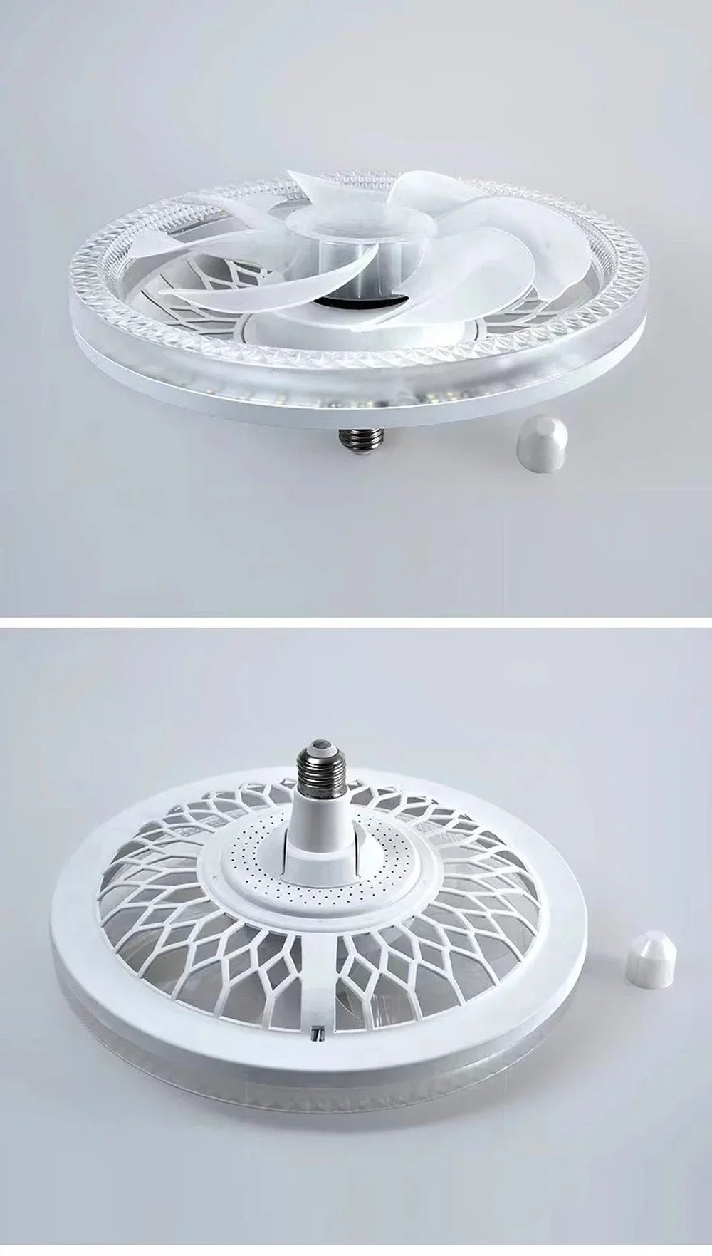 Ventilateur Plafonnier LED avec Télécommande E27 – 4 Vitesses, 360° | Cuisine & Maison