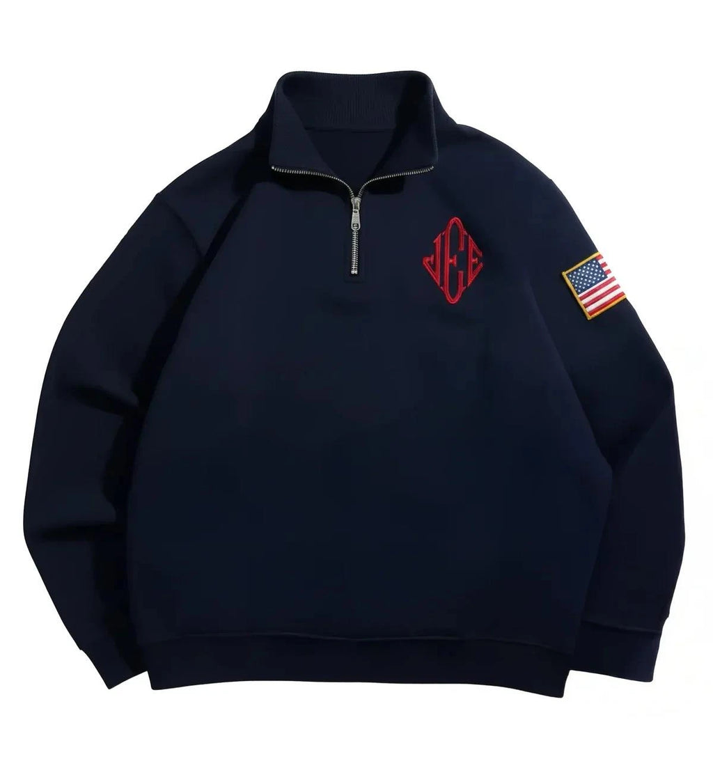 Sweat-shirt Zippé Fleece Brodé – Homme