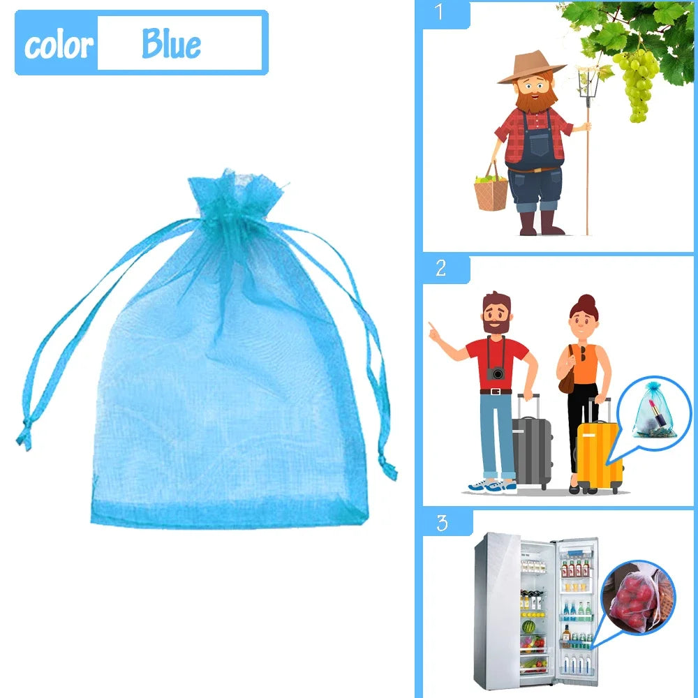 10-100pcs Plant Protection Bags Fruit Grow Bags Netting Mesh for Vegetable Strawberry Grapes Pest Control Anti-Bird Garden Tools