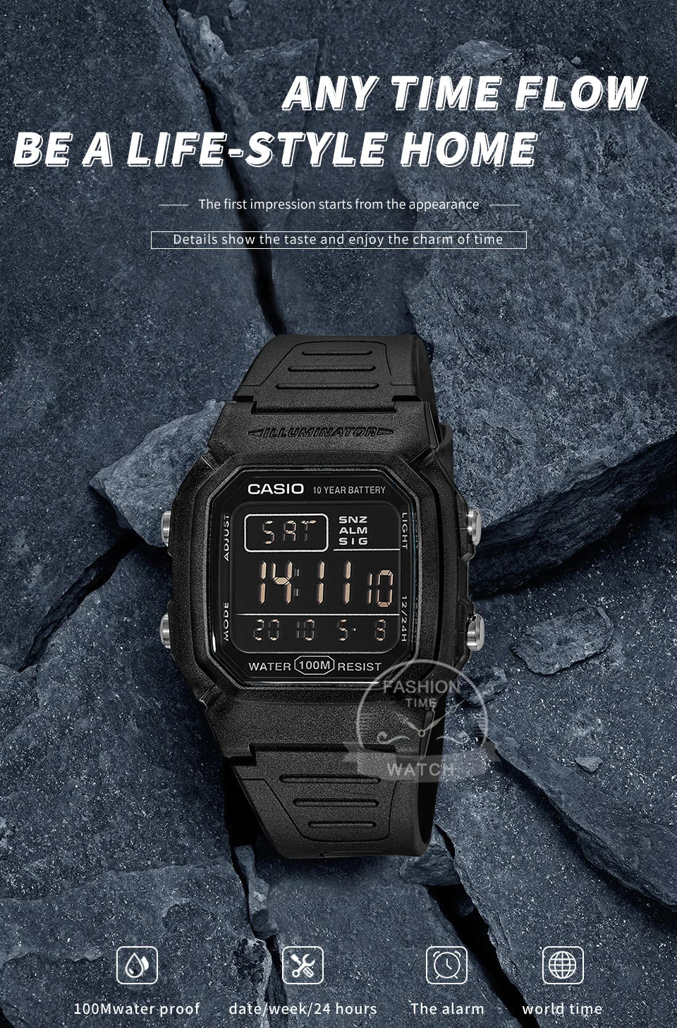 Casio G-Shock Watch Men Top Luxury Set Military 10-Year Battery Life Digital Sport Quartz Men Watch Relogio W-800H